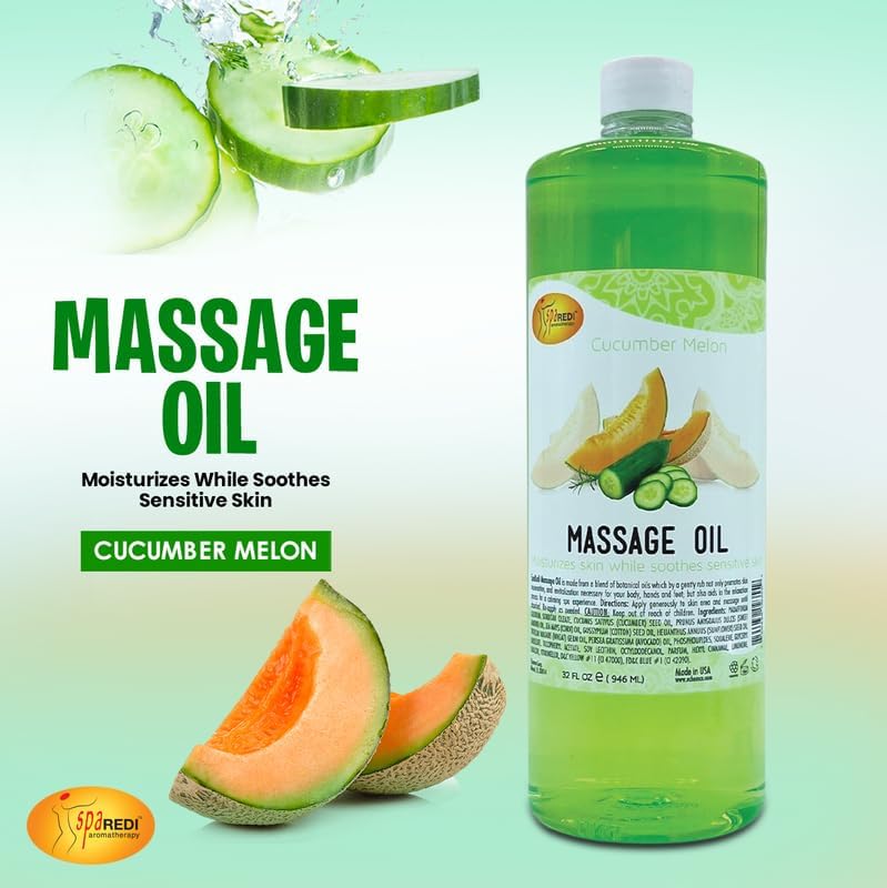 Massage Oil 32oz - Cucumber Melon  | Mani Pedi Body Lunali Nail Supply
