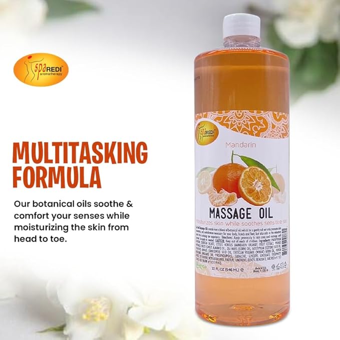 Massage Oil 32oz - Mandarin | Mani Pedi Body Lunali Nail Supply