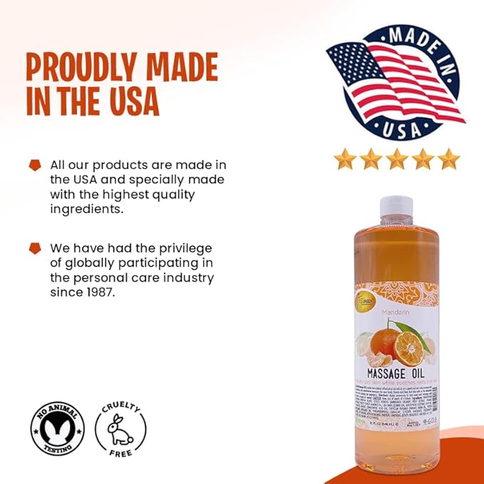 Massage Oil 32oz - Mandarin | Mani Pedi Body Lunali Nail Supply