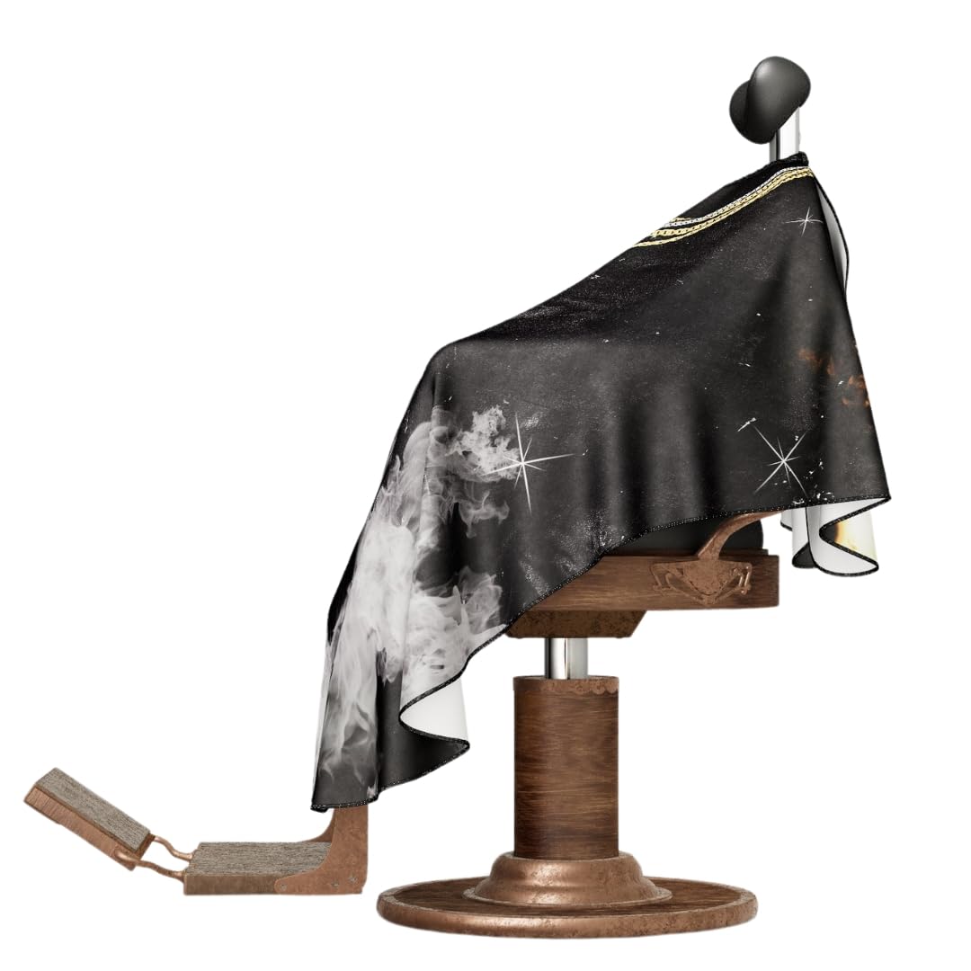 BM BARBER MOOD Professional Barber Cape Adjustable Neck Closure Gold Chain XL Deal US