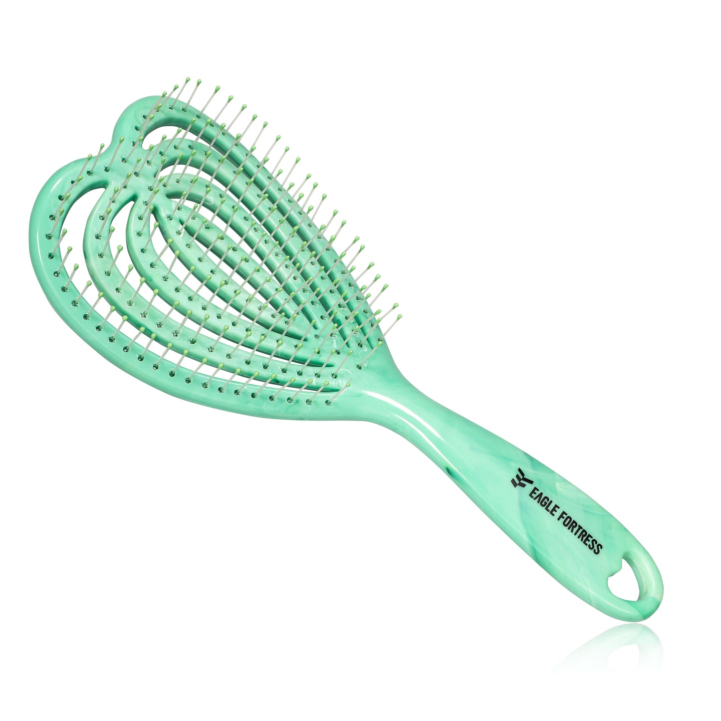 Eagle Fortress Curved Vented Hair Brush Green The Beauty Box
