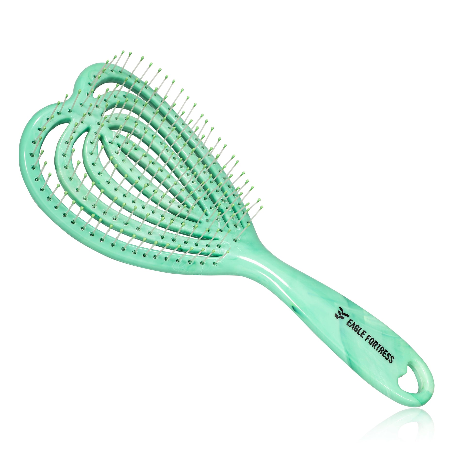 Eagle Fortress Curved Vented Hair Brush Green The Beauty Box