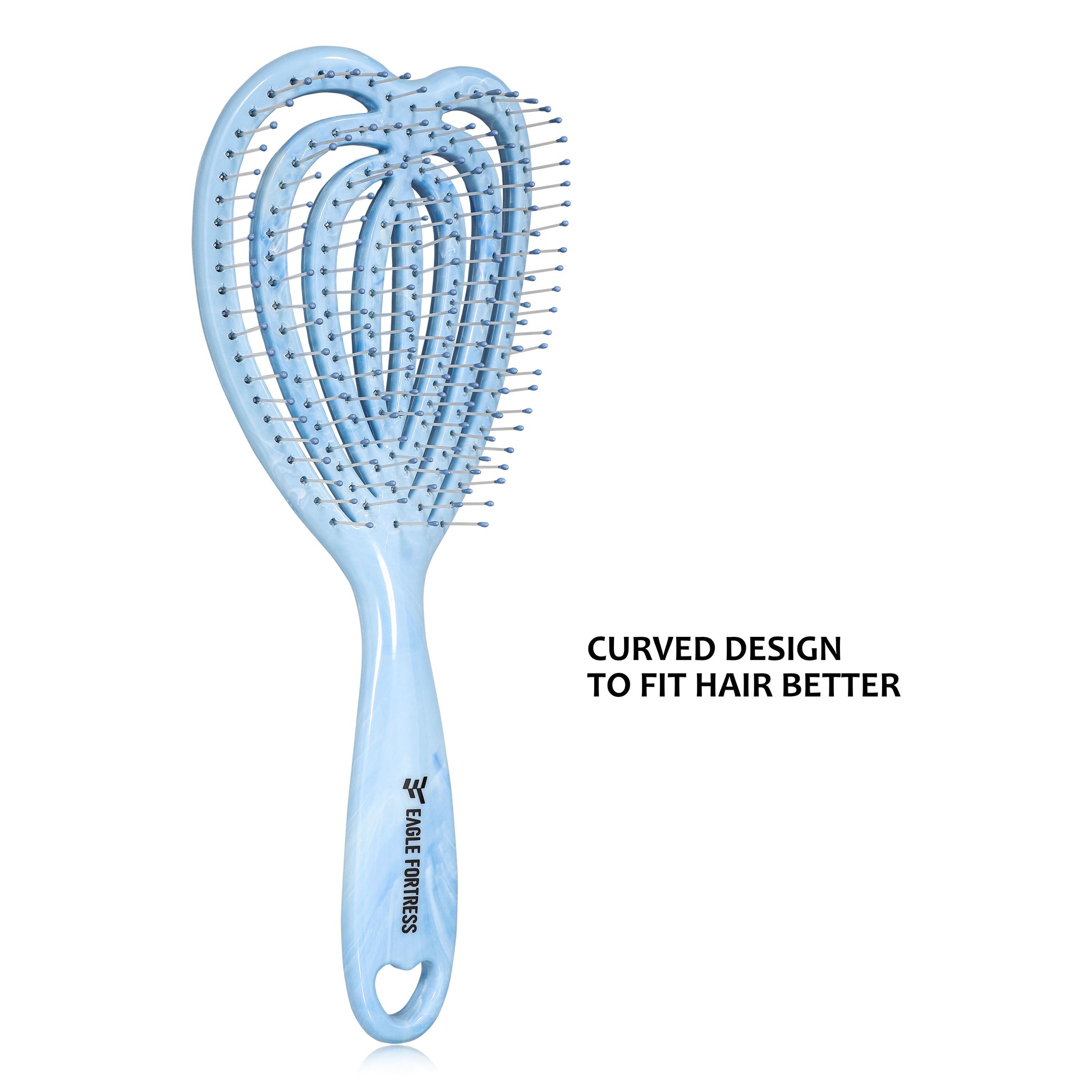 Eagle Fortress Curved Vented Hair Brush Blue The Beauty Box