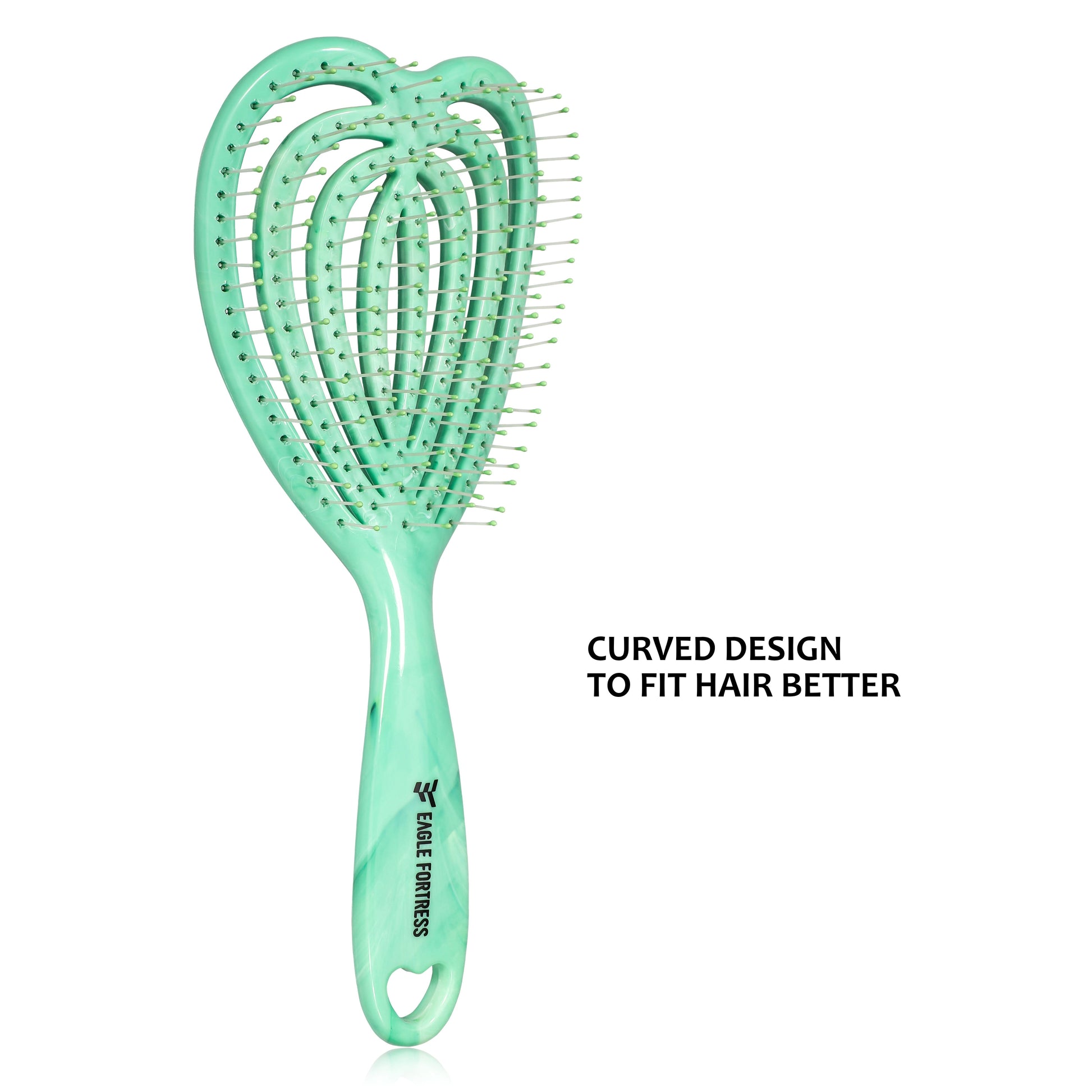 Eagle Fortress Curved Vented Hair Brush Green The Beauty Box