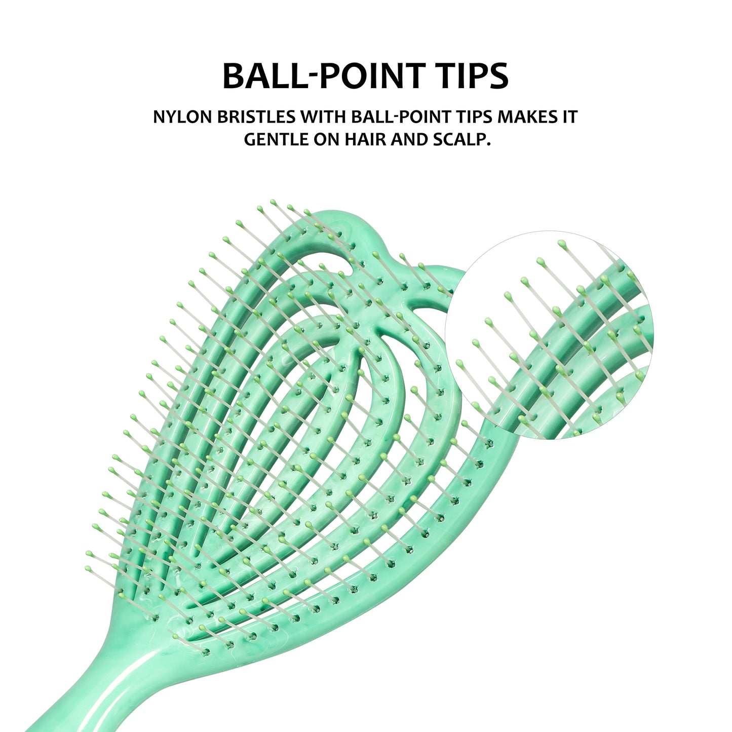 Eagle Fortress Curved Vented Hair Brush Green The Beauty Box