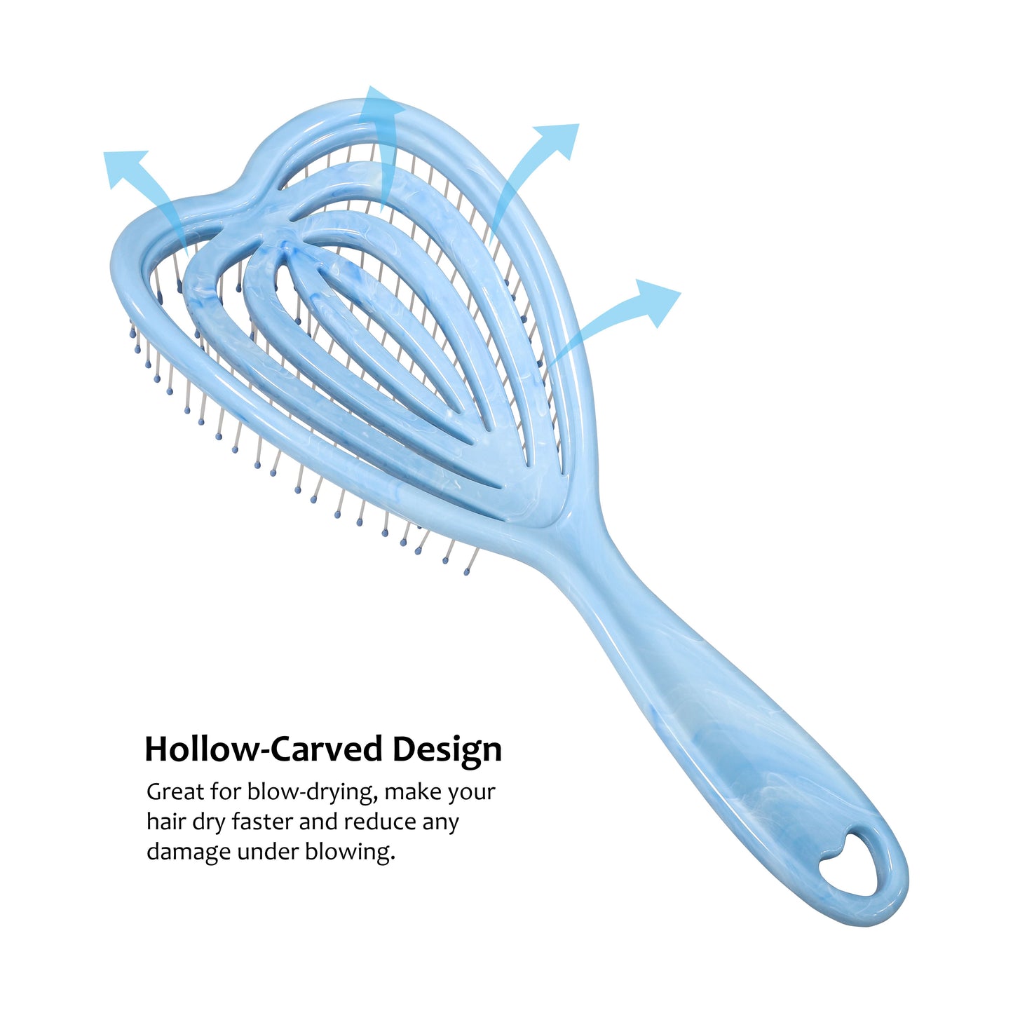 Eagle Fortress Curved Vented Hair Brush Blue The Beauty Box