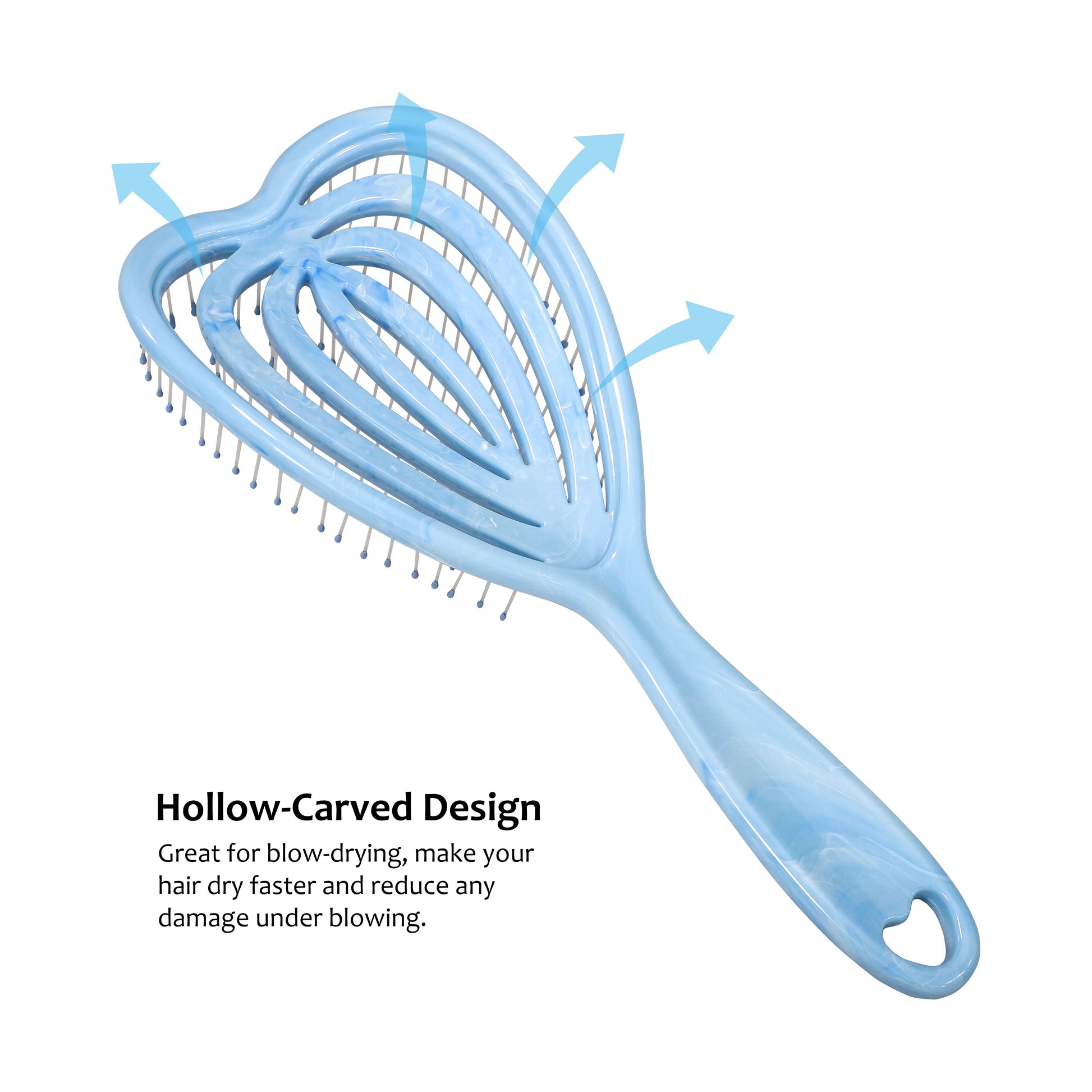Eagle Fortress Curved Vented Hair Brush Blue The Beauty Box