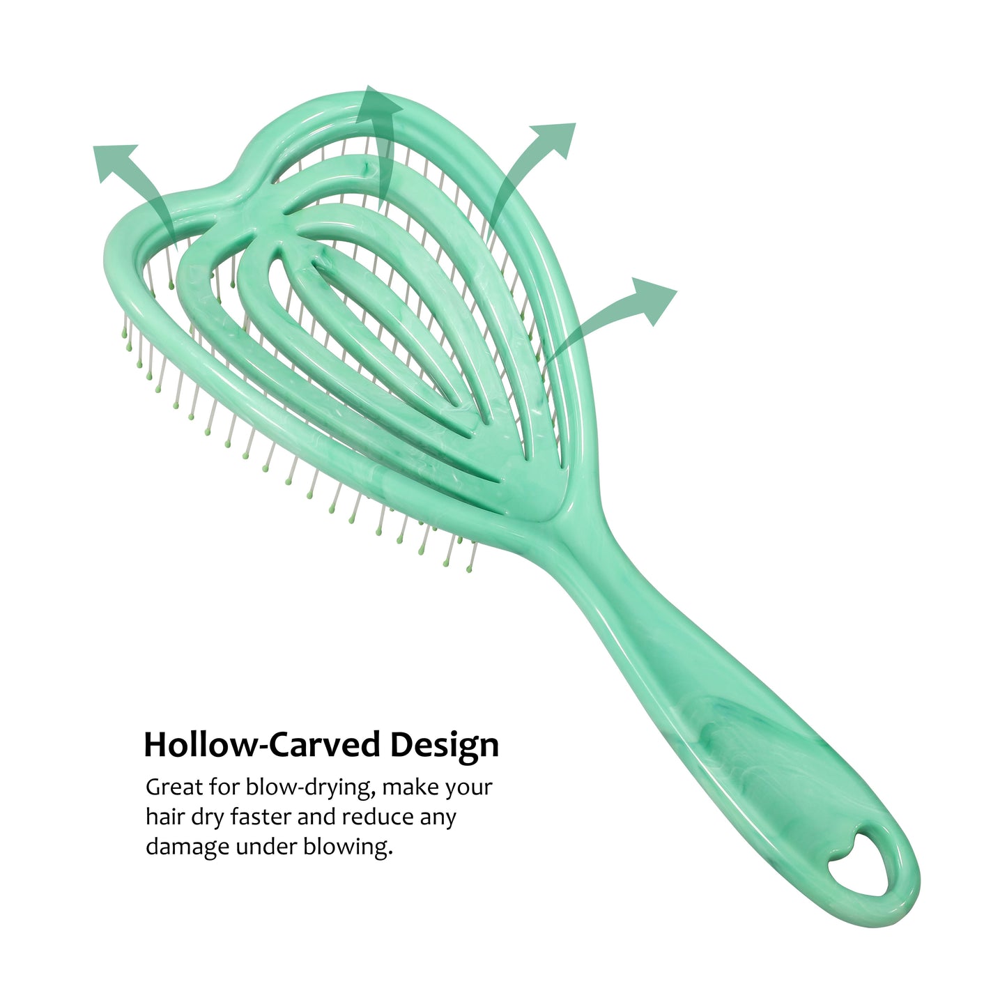 Eagle Fortress Curved Vented Hair Brush Green The Beauty Box