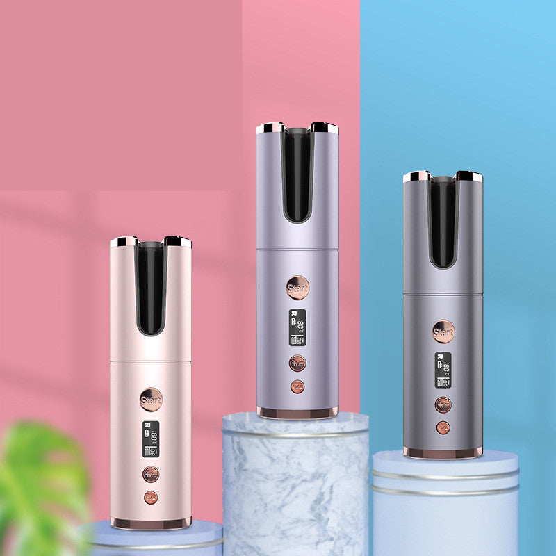 Wireless Rechargeable Curling Iron Electric Hair Curler Fully Automatic Rotating Portable Hairdresser Elyvora LLC