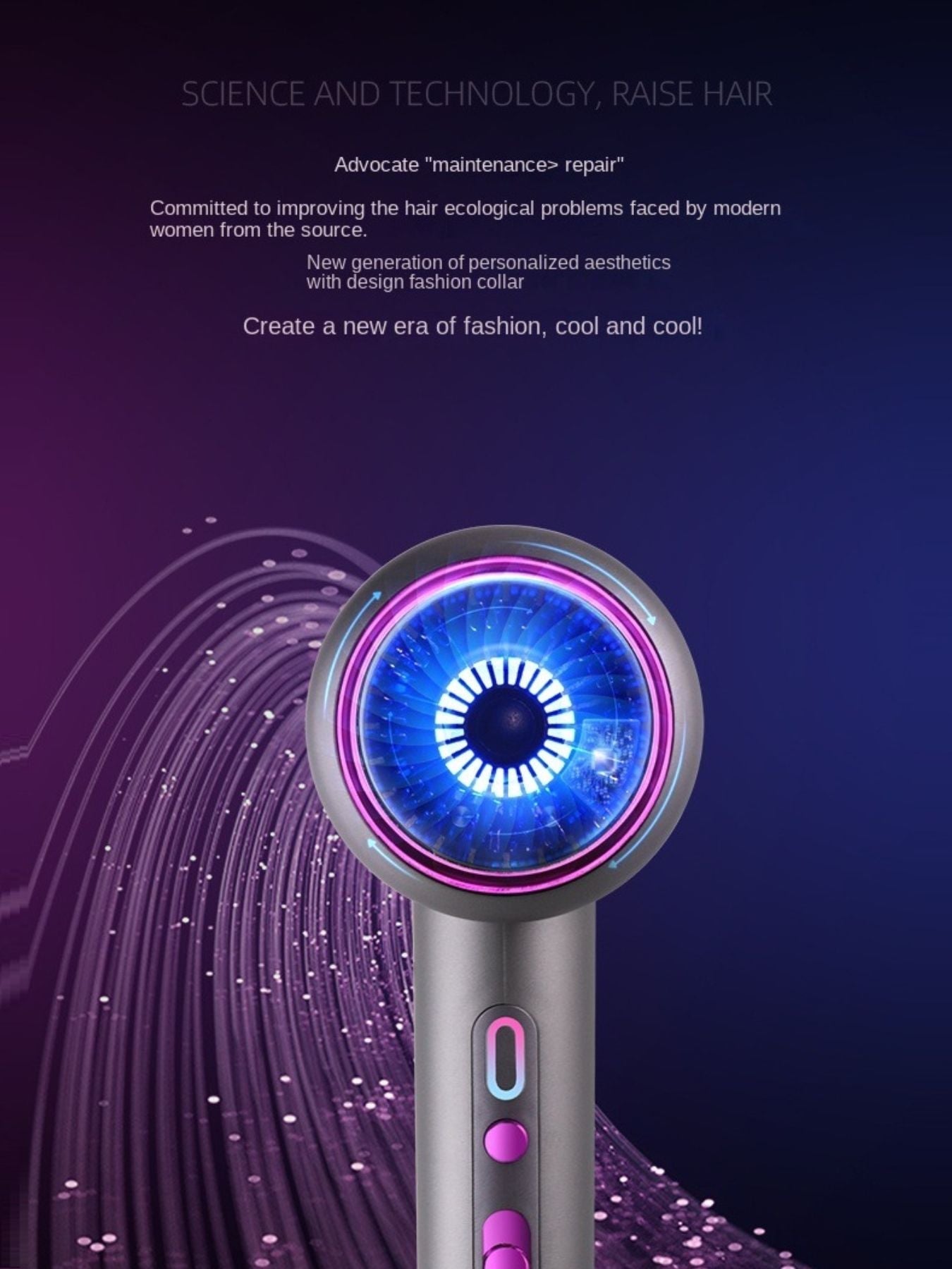 High-Speed Hair Dryer with Temperature Control Unique Oils