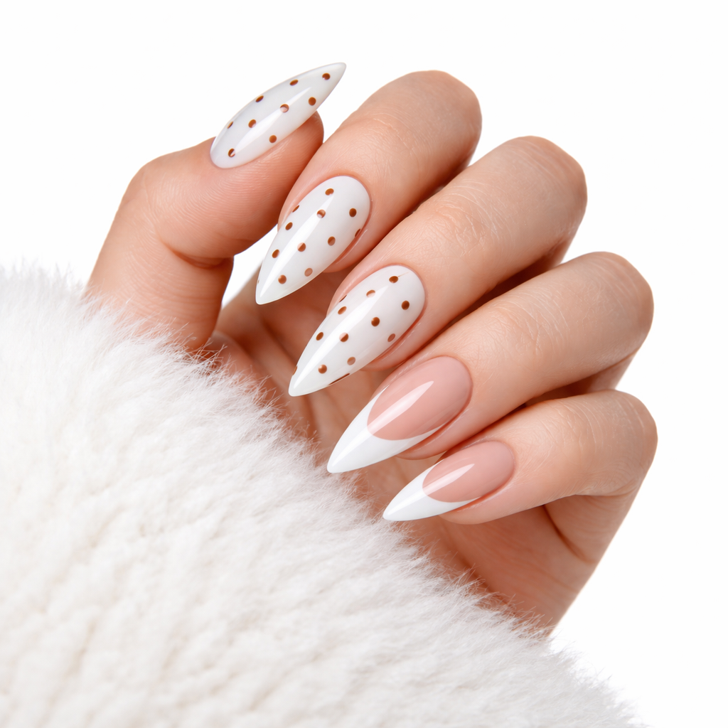 Salon-Style French Tip Press-On Nails - Coffin #030 VIAI BEAUTY
