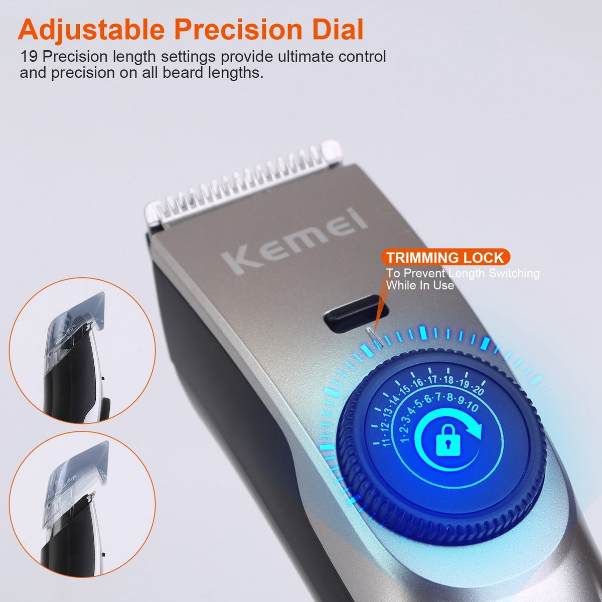 Cordless Beard Trimmer USB Rechargeable Beard Grooming Kit Electric Razor Hair Shaver Clipper with Precision Dial GBruno Store