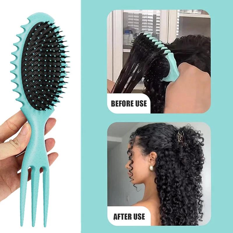 Curl Defining Bounce Hair Brush Barbershop Boar Bristle Comb Detangling Shaping Hairbrushes Professional Salon Home Styling Comb Vain Products