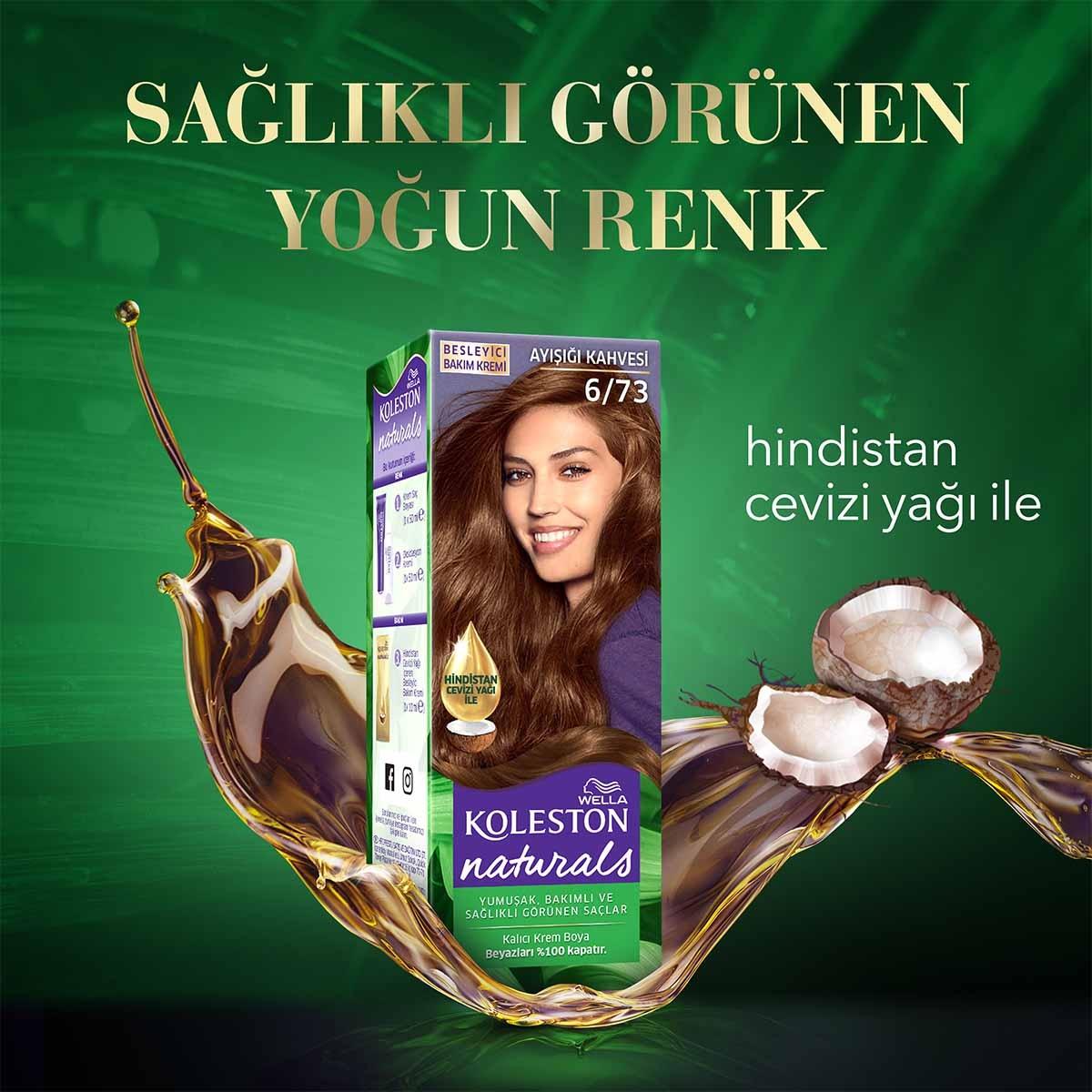 Wella Koleston Naturals Permanent Hair Dye with Coconut Oil - 6/73 Moonlight Brown Beauty Care Bag