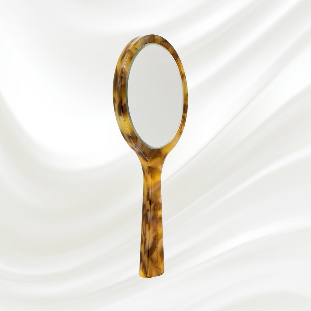 Luxury Hand Mirror - Honey Yellow | German Glass & Cellulose Acetate KOH-I-NOOR Beauty USA