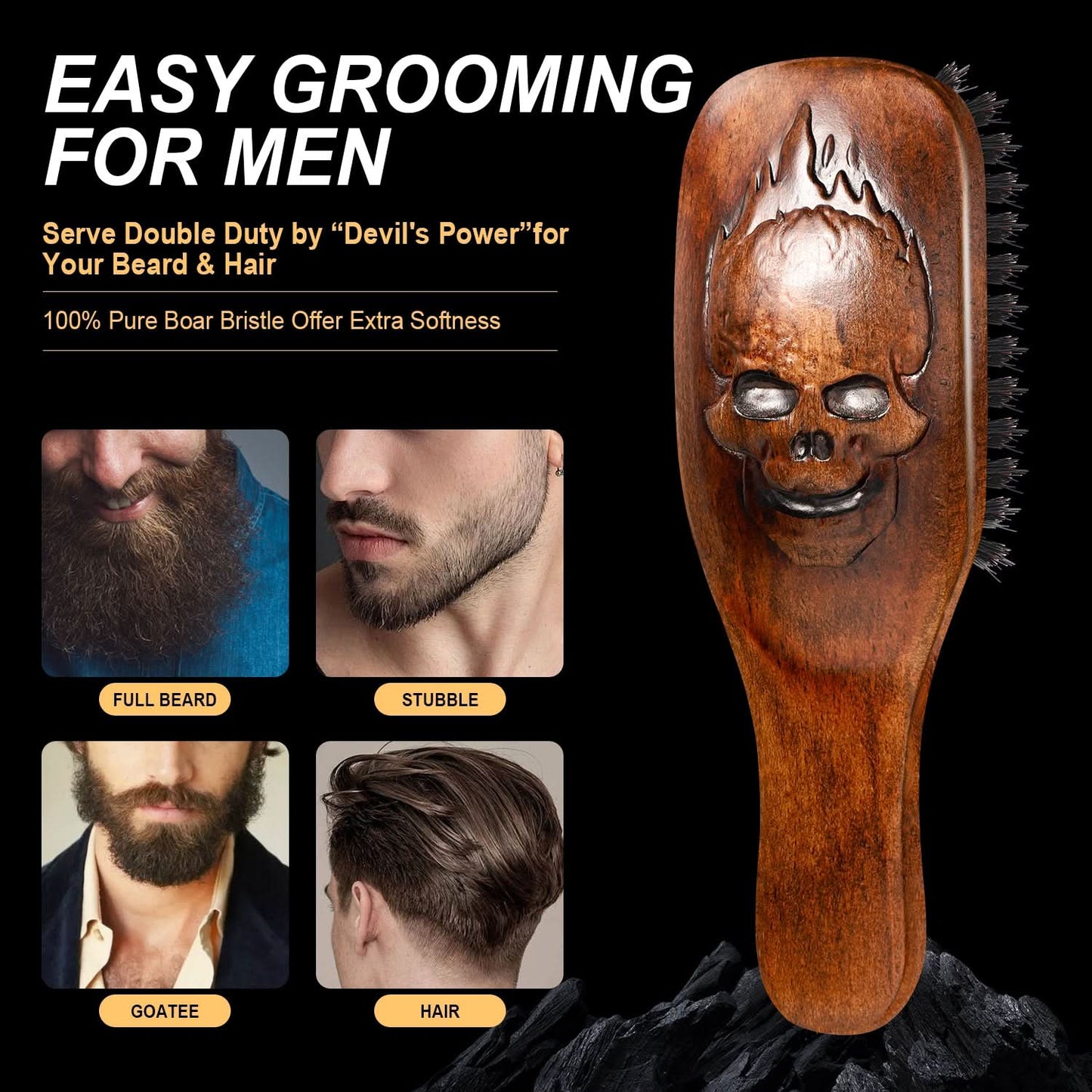 Eagle Fortress Inferno Styler Military Beard and Hair Brush The Beauty Box