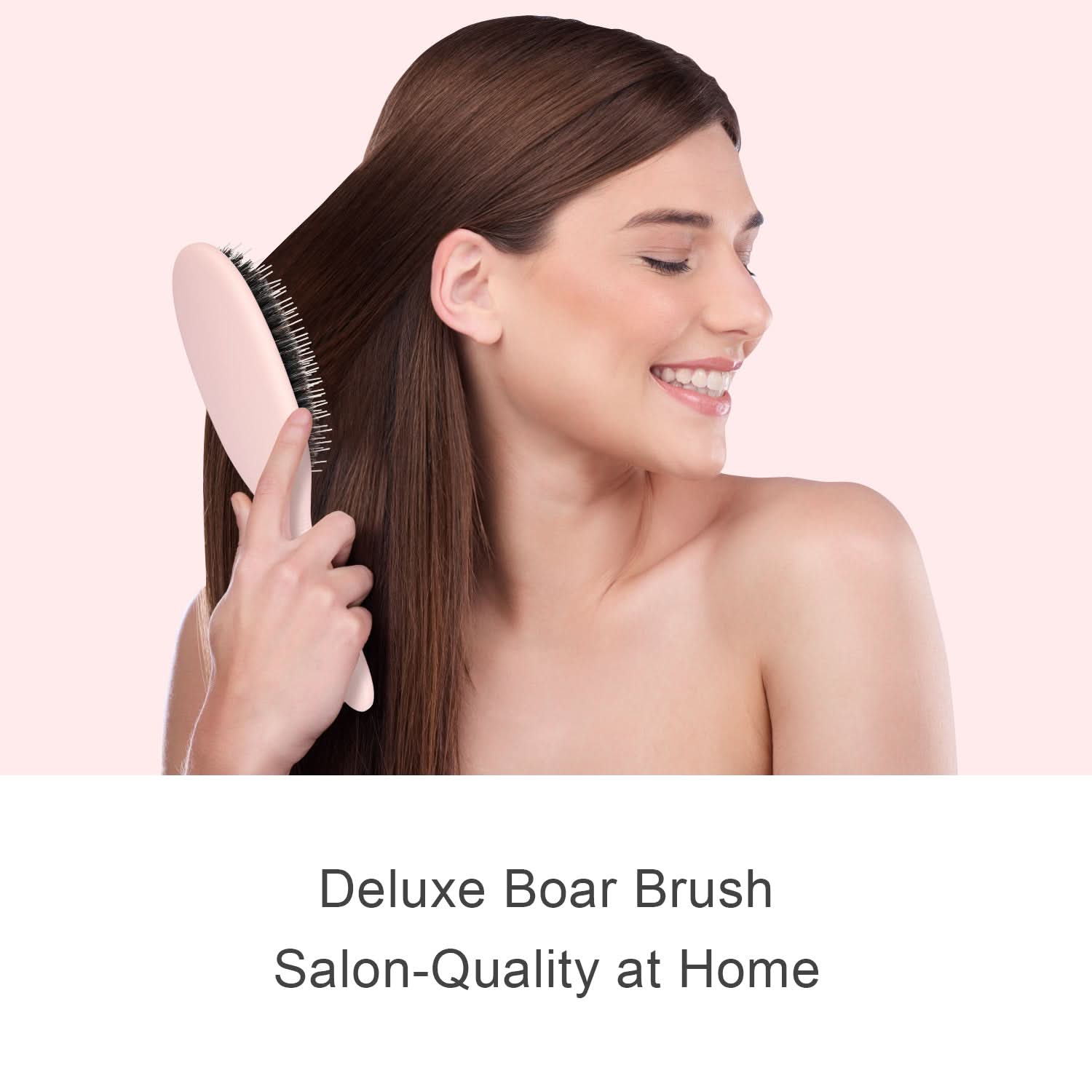Eagle Fortress Deluxe Boar Bristle Hair Brush - Pink The Beauty Box