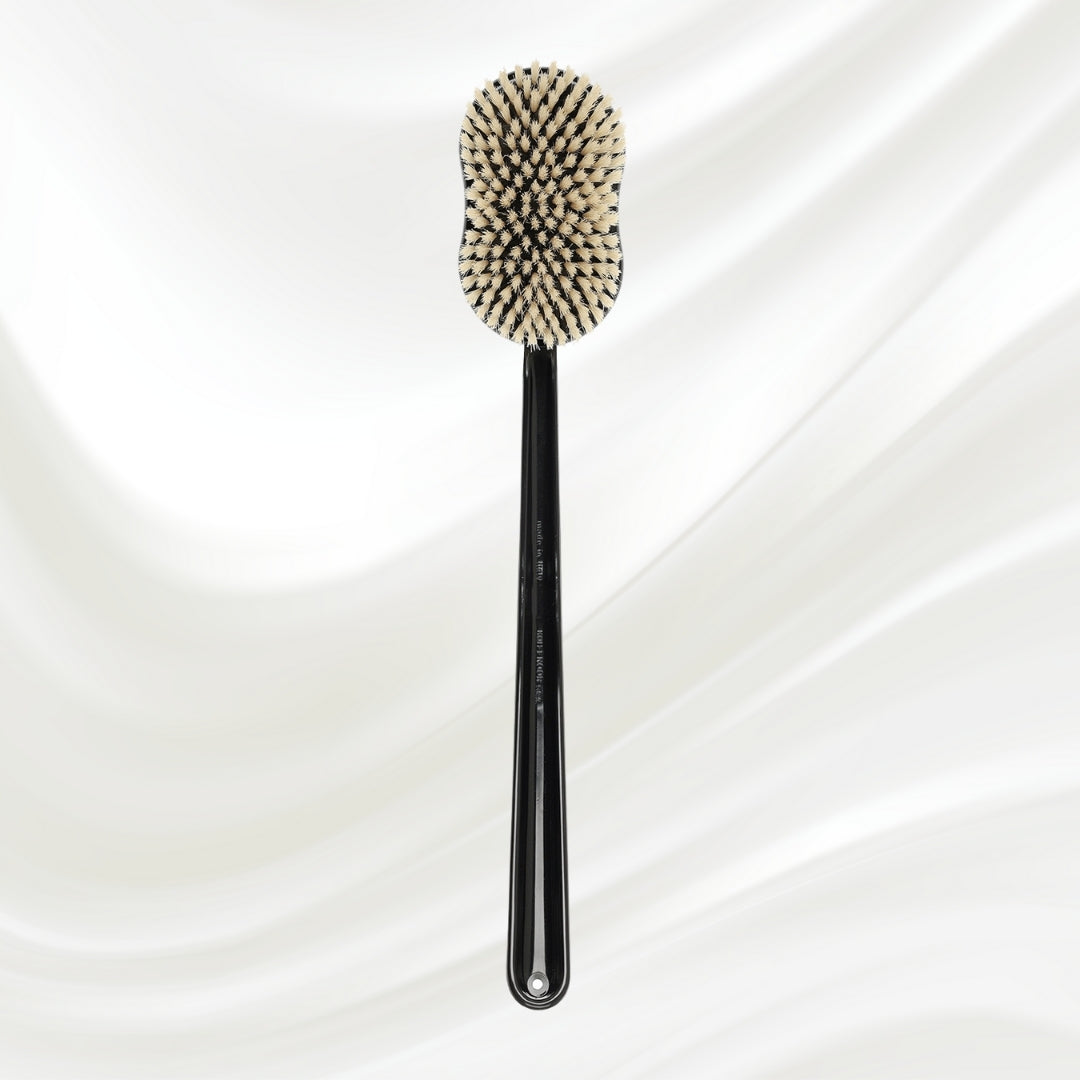 Natural Bristle Shower Back Brush - Long Handle for Full Back Exfoliation (48cm) KOH-I-NOOR Beauty USA