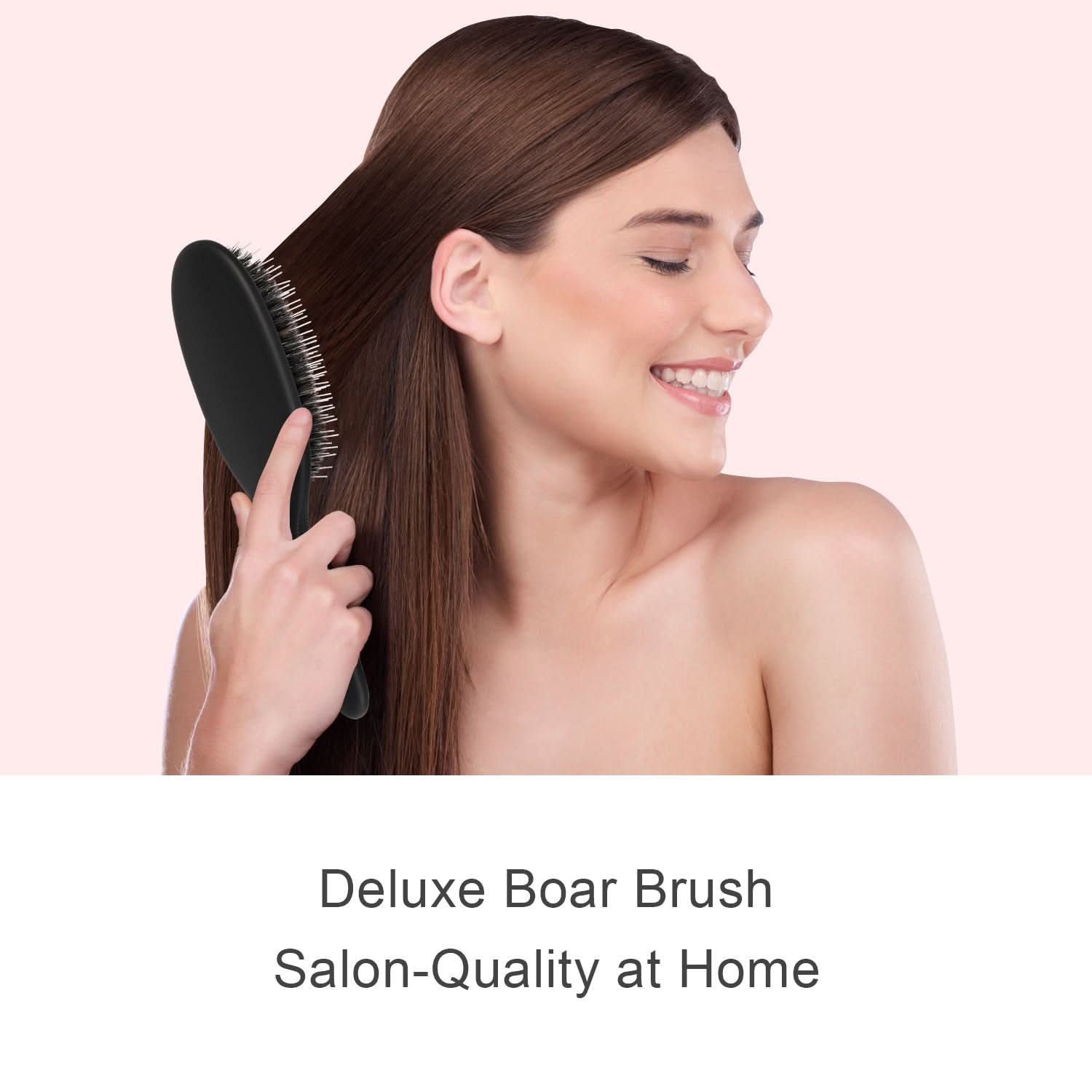 Eagle Fortress Deluxe Boar Bristle Hair Brush - Black The Beauty Box