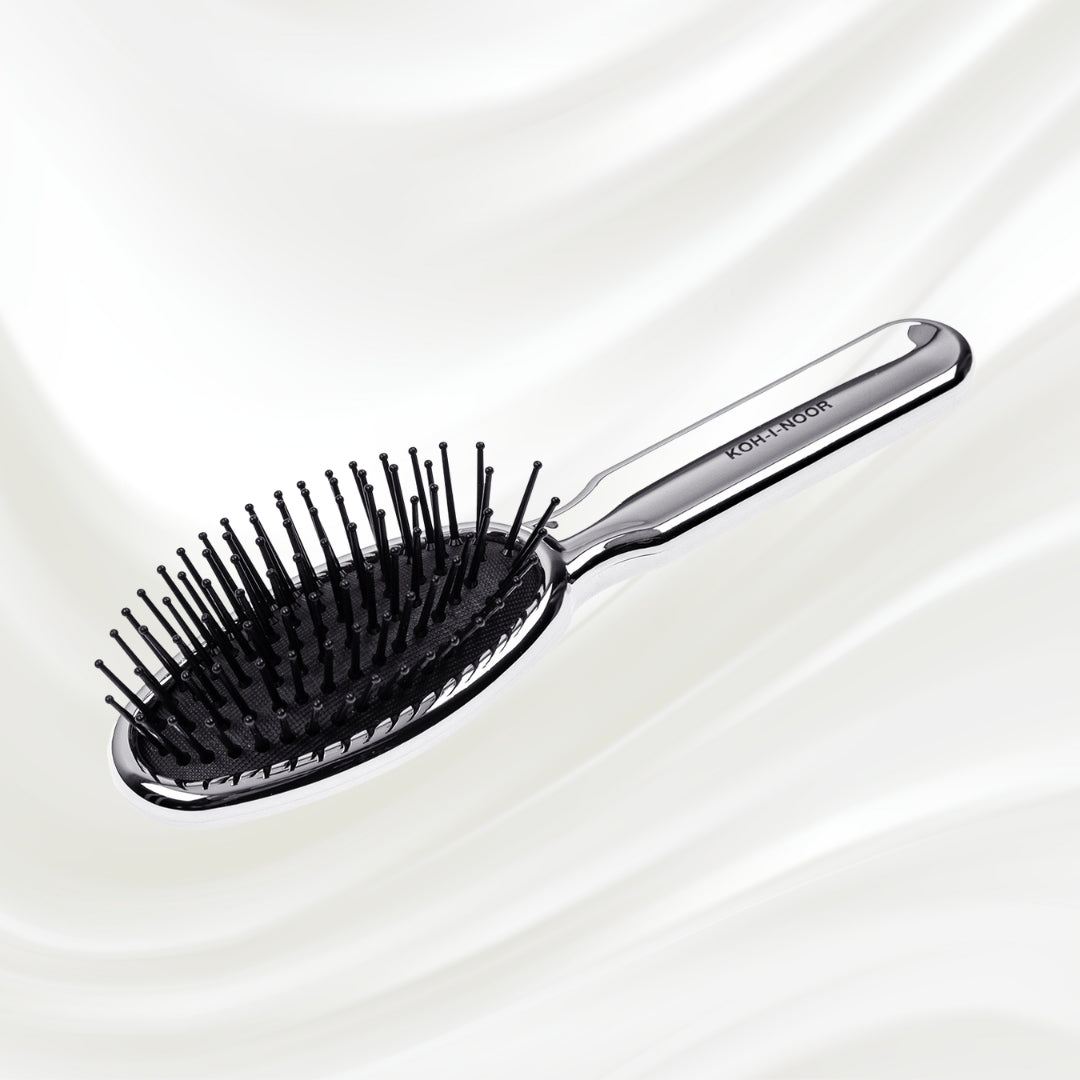 Metallic Pneumatic Oval Synthetic Pin Hairbrush KOH-I-NOOR Beauty USA