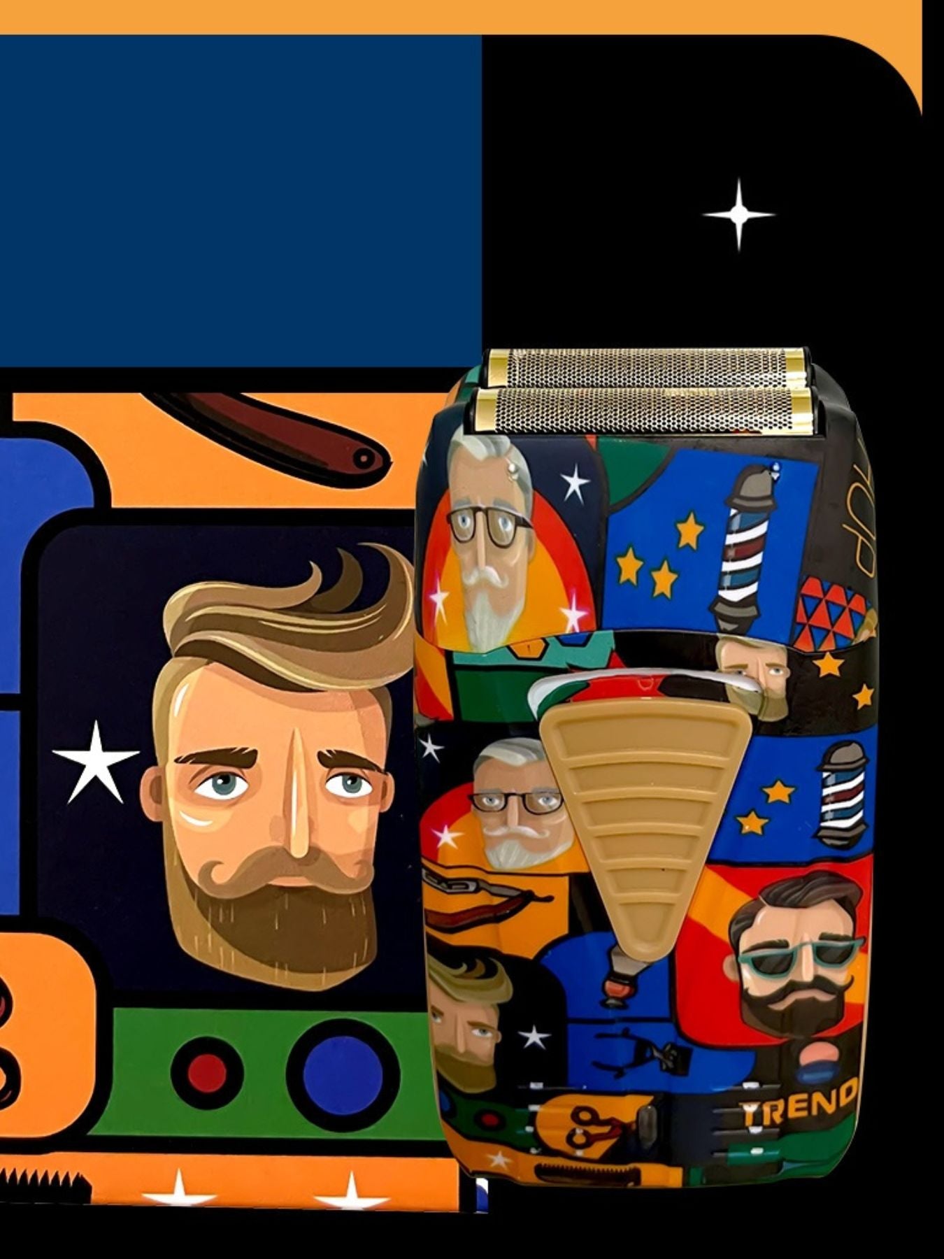 Barber-Themed Foil Shaver Unique Oils