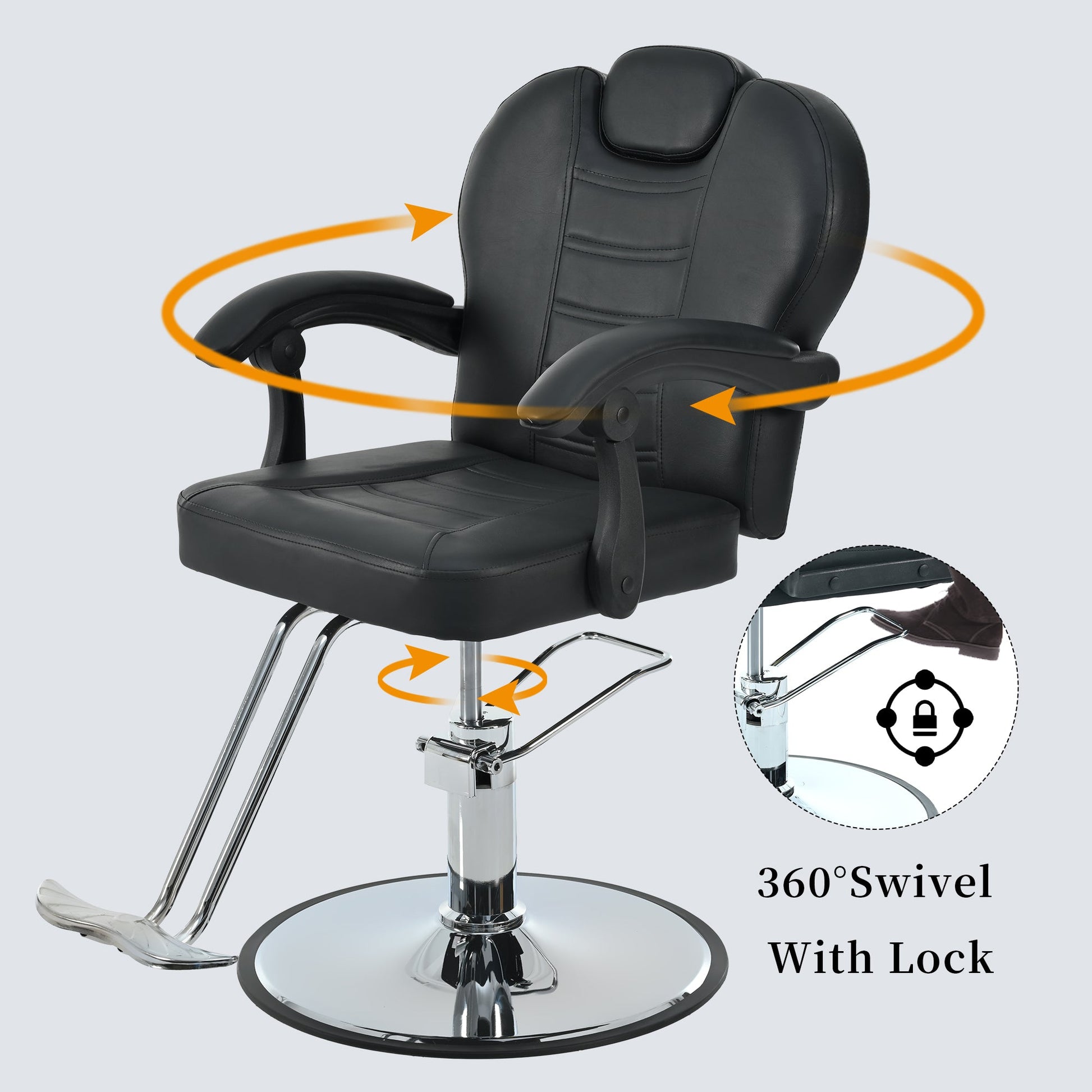 Classic Reclining Barber Chair for Hair Stylist Home Furnishers