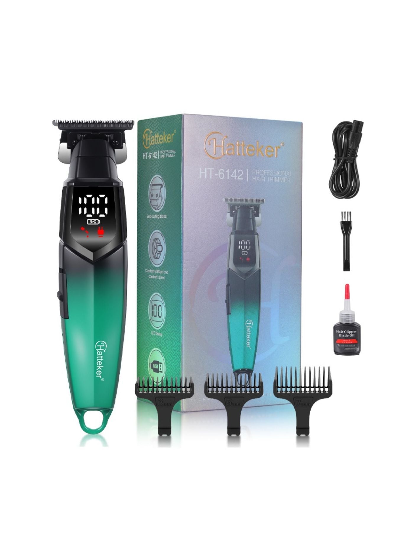 Cordless Hair Clipper with LED Display Unique Oils