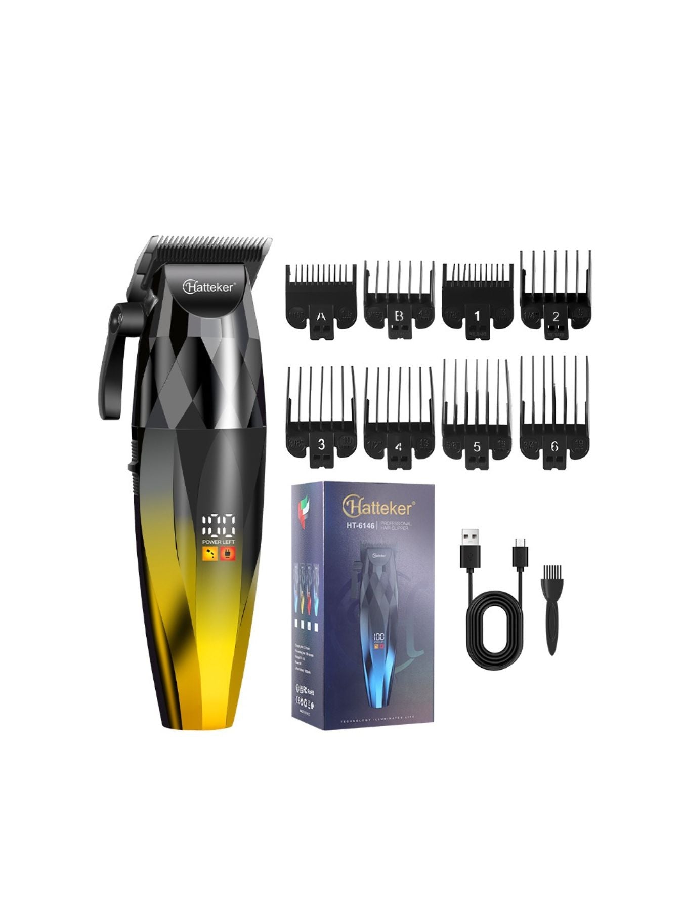 Cordless Hair Clipper with LED Display Unique Oils