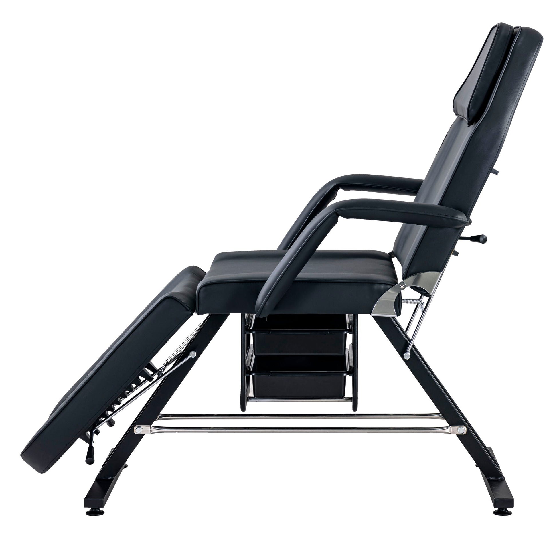 72.8" Massage Salon Tattoo Chair With Two Trays Esthetician Bed With Hydraulic Stool, Multi-Purpose 3-Section Facial Bed Table, Adjustable Beauty Barber Spa Beauty Equipment HouseOfZazla