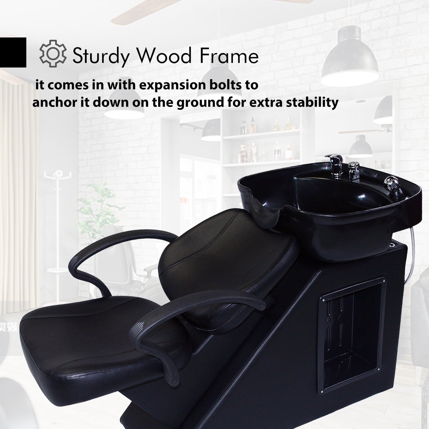 Ainfox Salon Backwash Barber Chair Shampoo Chair Beauty Spa Equipment AINFOX