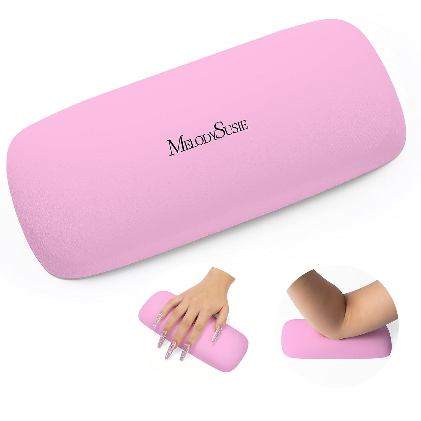 Portable PU Leather Nail Arm Rest - Pink Lunali Nail Supply