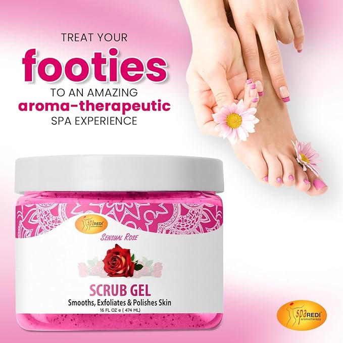 Pedi Scrub Gel 16oz - Sensual Rose Lunali Nail Supply