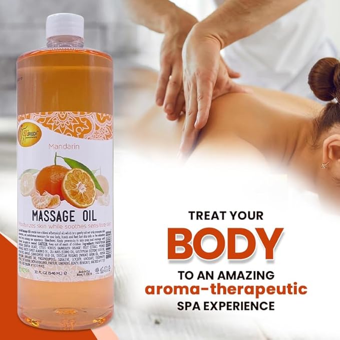 Massage Oil 32oz - Mandarin | Mani Pedi Body Lunali Nail Supply
