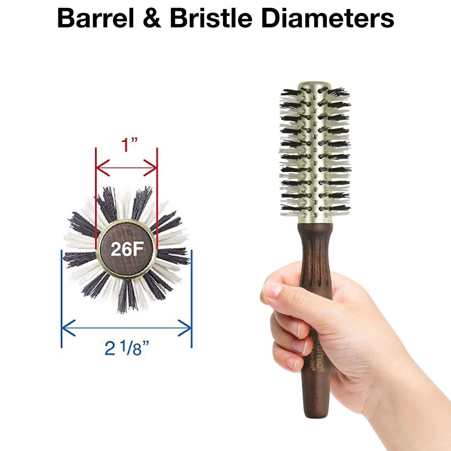 Olivia Garden Eco Ceramic Firm Bristles Round Thermal Hair Brush 2 1/8" - EC-26F The Beauty Box