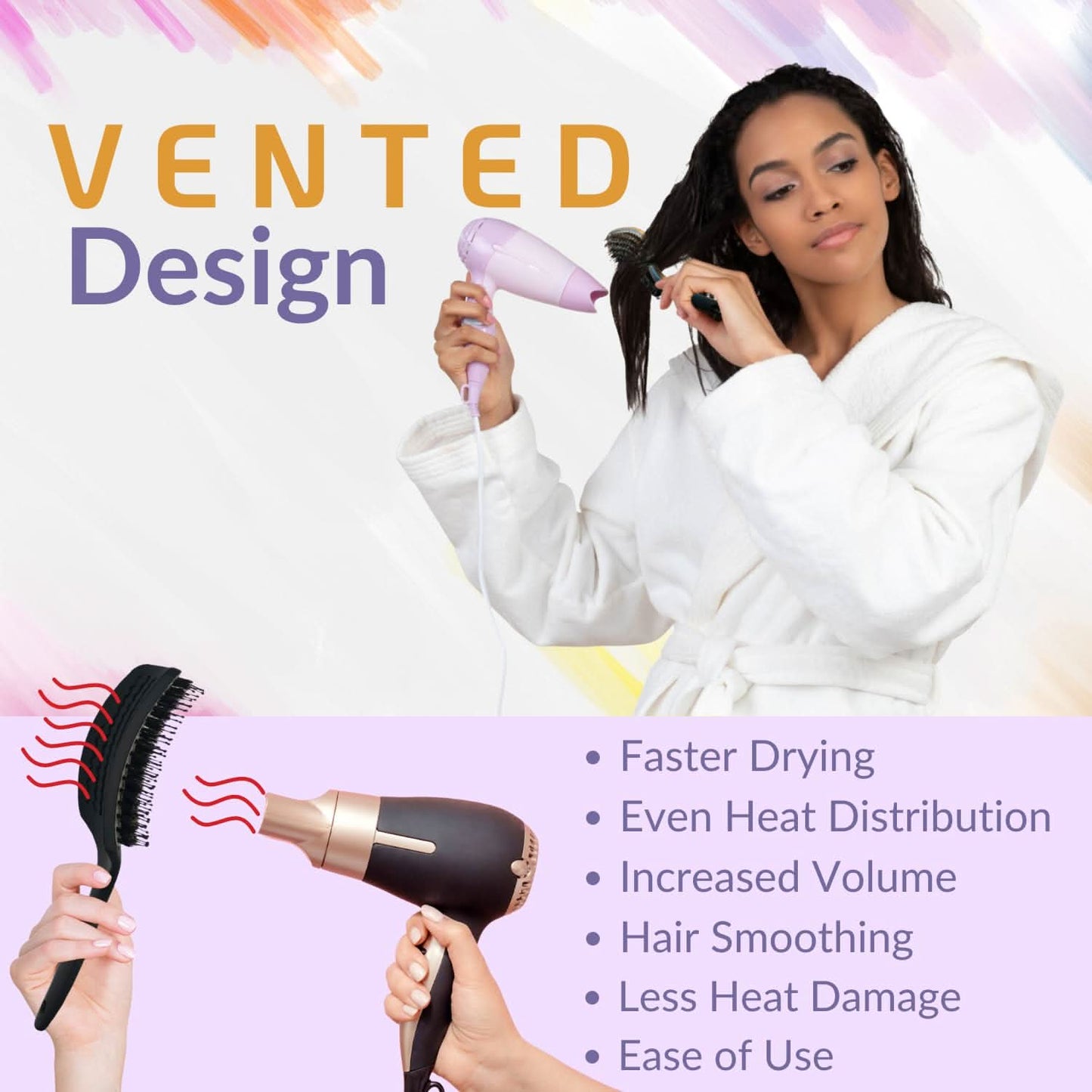 INATEKPRO Curved Vented Boar Bristle Detangler Brush - GREY | LARGE The Beauty Box