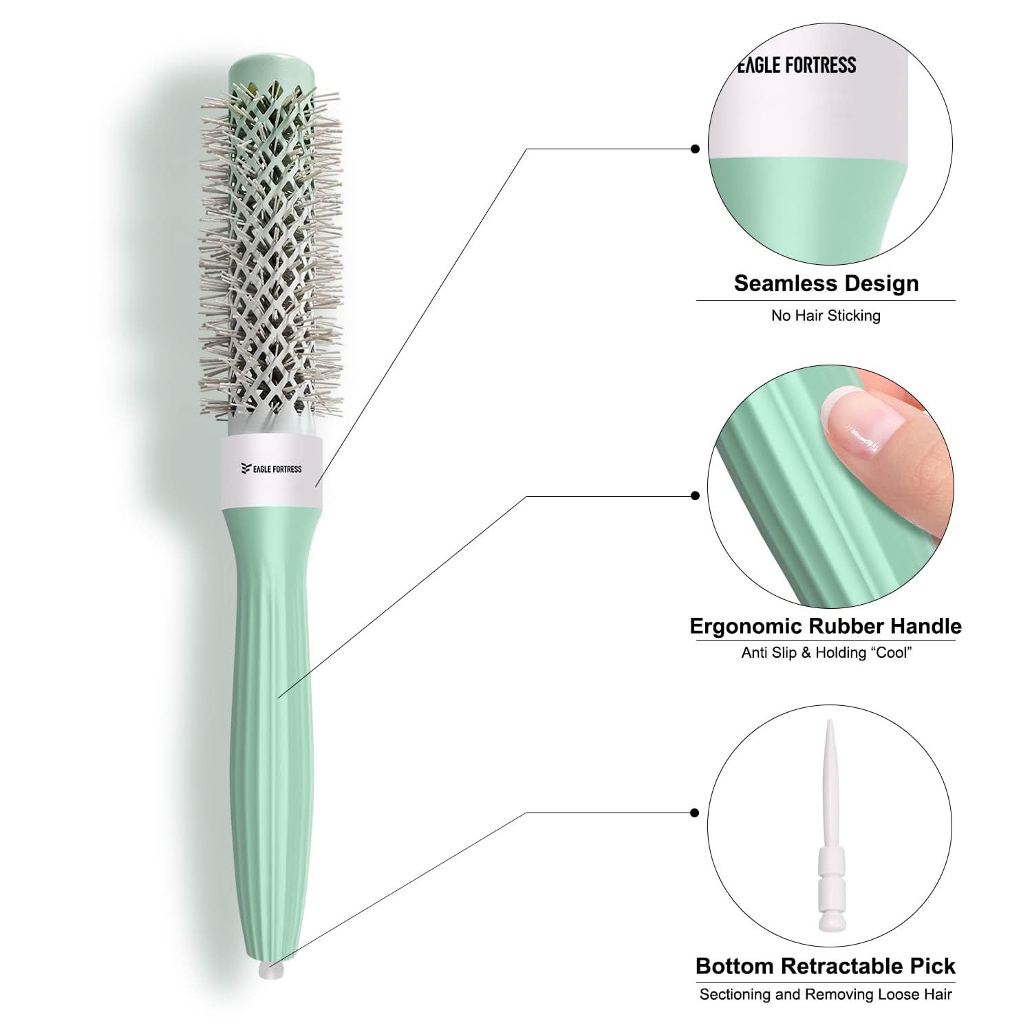 Eagle Fortress Professional Round Hair Brush 0.98 in The Beauty Box