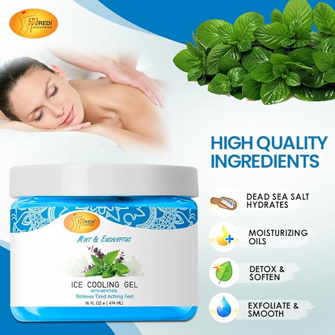 Cooling Gel 16oz - Mint & Eucalyptus Lunali Nail Supply