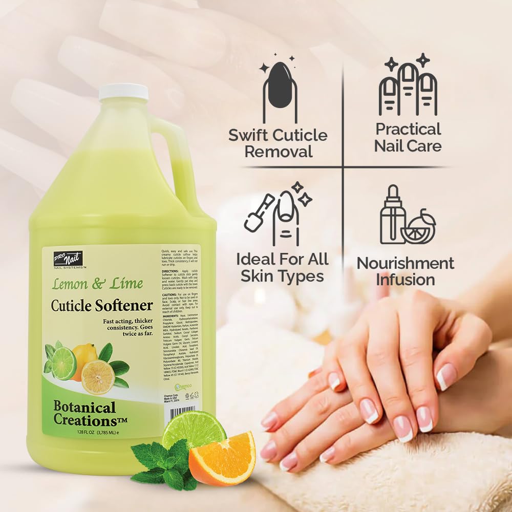 * Case Lemon & Lime Cuticle Softener - 4x128oz Lunali Nail Supply