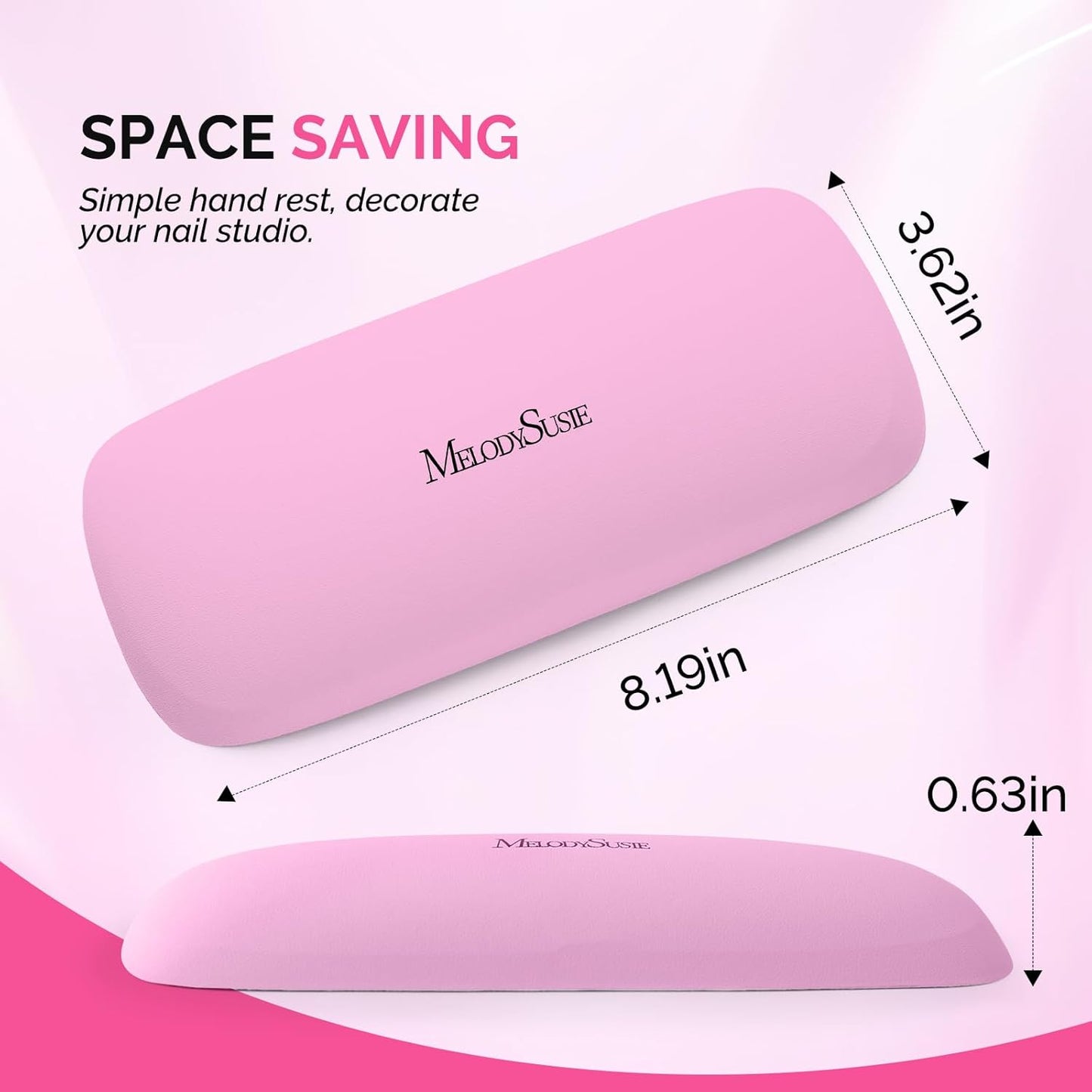 Portable PU Leather Nail Arm Rest - Pink Lunali Nail Supply