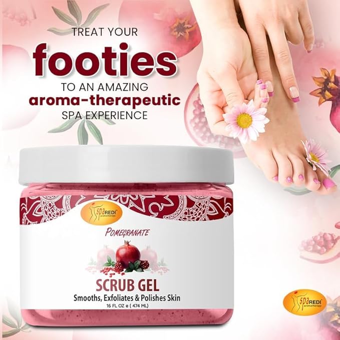 Pedi Scrub Gel 16oz - Pomegranate Lunali Nail Supply