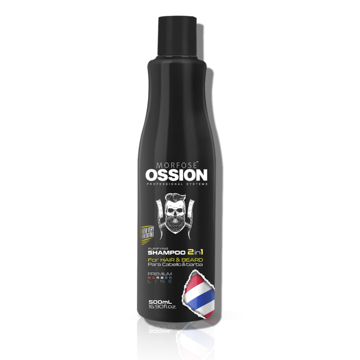 Morfose Ossion Premium Barber Purifying Shampoo 17oz - Nourishing Formula | Salon Quality Beauty Care Bag