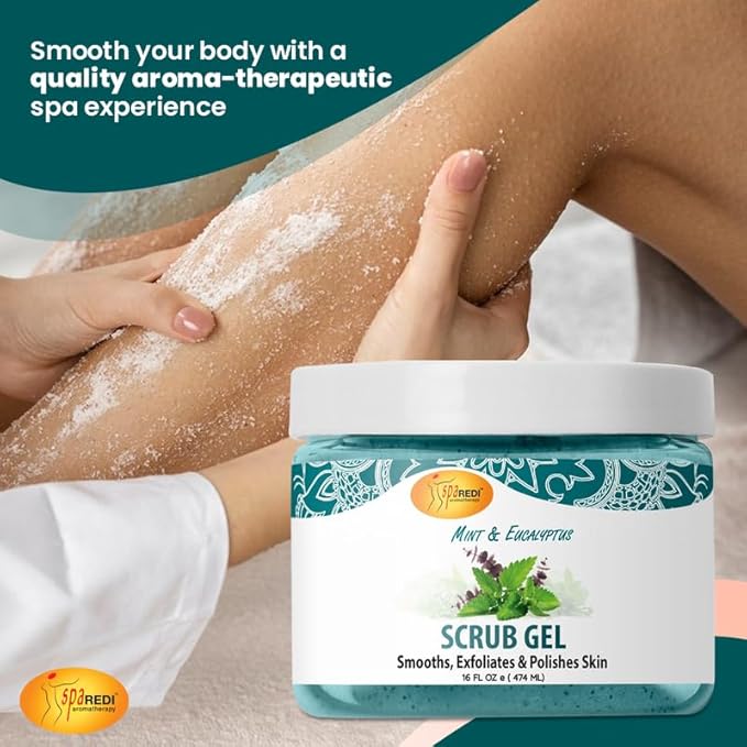 Pedi Scrub Gel 16oz - Mint & Eucalyptus Lunali Nail Supply