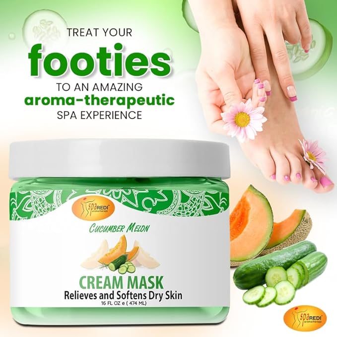 Pedi Cream Mask 16oz - Cucumber Melon Lunali Nail Supply
