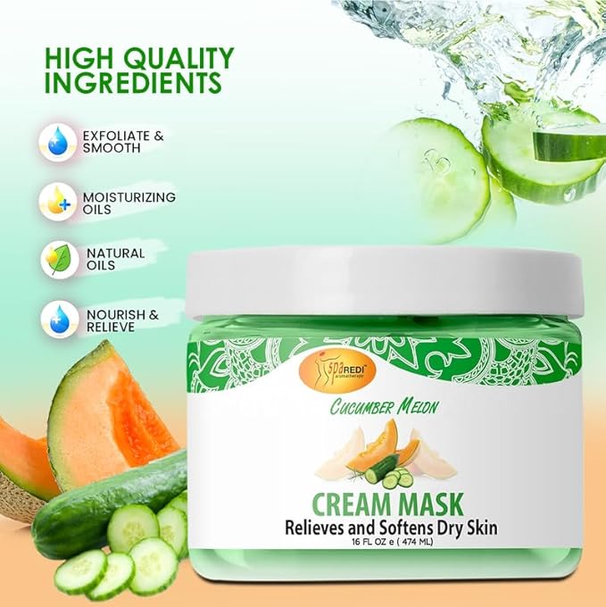 Pedi Cream Mask 16oz - Cucumber Melon Lunali Nail Supply