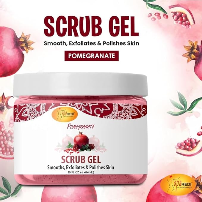 Pedi Scrub Gel 16oz - Pomegranate Lunali Nail Supply