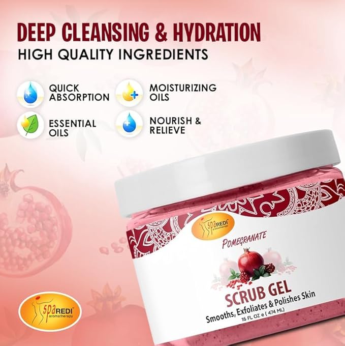 Pedi Scrub Gel 16oz - Pomegranate Lunali Nail Supply