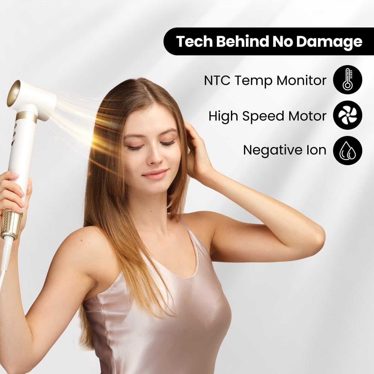 GLAMUP® 6 in 1 Hot Air Styler, Tight Grip, Powerful High Speed Dryer, Volumizer, Blow Dryer Brush, Curling Volumizing Hair Styler Gift Set with Travel Bag