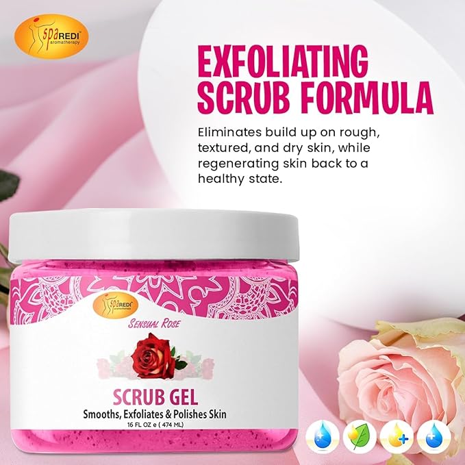 Pedi Scrub Gel 16oz - Sensual Rose Lunali Nail Supply