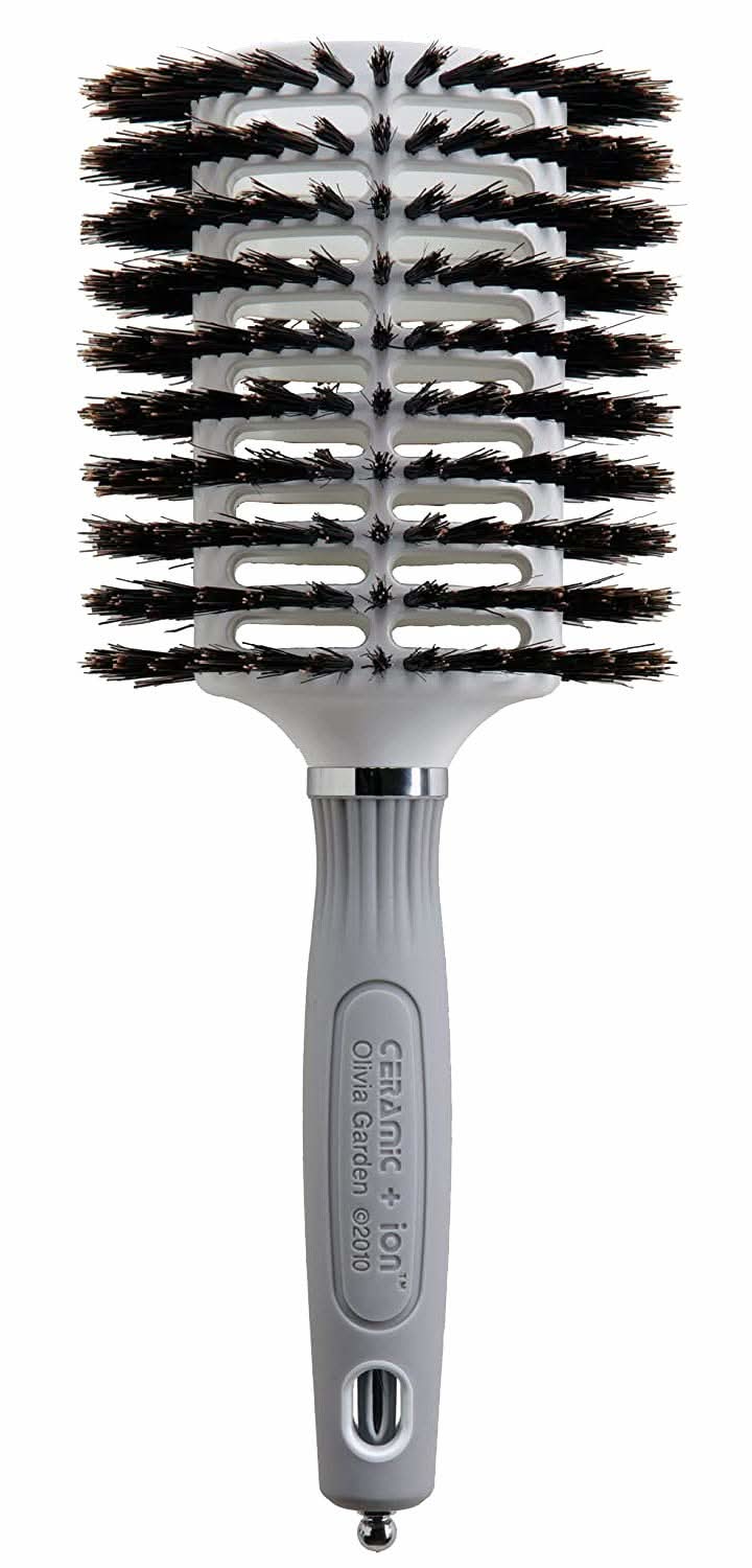 Olivia Garden Ceramic and Ion Turbo Vent 100% Boar Bristle Round Hair Brush CI-BR (4 1/2") The Beauty Box