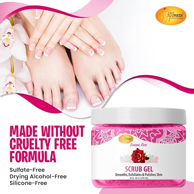 Pedi Scrub Gel 16oz - Sensual Rose Lunali Nail Supply